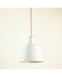Moss Arc Pendant Light Suspended From One Plain Cable - White (synthetic illustration; no displayed measurements)