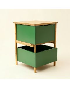 Wren Bend Freestanding Pull-Out Hamper Cabinet - Green (synthetic illustration; no displayed measurements)