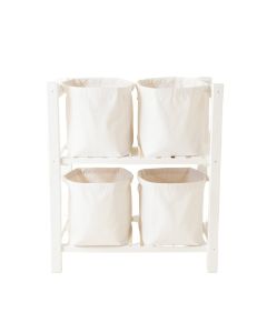 Lake Crossing Laundry Sorting Station With Plain Removable Bags - White
