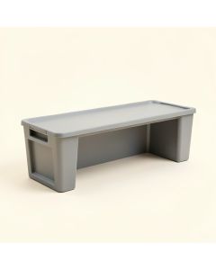 Moss Arc Narrow Outdoor Storage Bench - Gray (synthetic illustration; no displayed measurements)