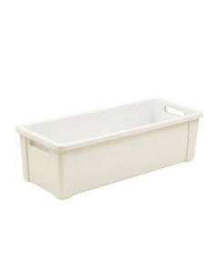 Maple Brook Narrow Outdoor Storage Bench - White (synthetic illustration; no displayed measurements)
