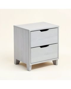 Mahood 2 - Drawer Solid Wood Nightstand In Light Gray (synthetic illustration; no displayed measurements)