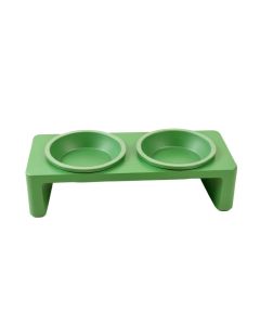 Hill Canyon Pet Feeding Stand With Two Plain Empty Bowls - Green
