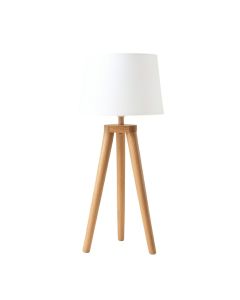 Dune Dell Floor Lamp With A Plain Fabric Shade - White