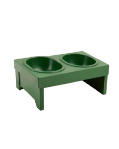 Juniper Dell Pet Feeding Stand With Two Plain Empty Bowls - Green