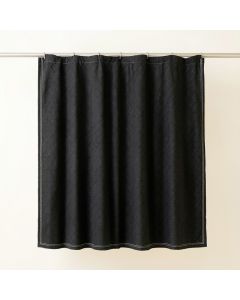 Laurel Canyon Shower Curtain Hanging Flat From A Plain Rod - Black (synthetic illustration; no displayed measurements)