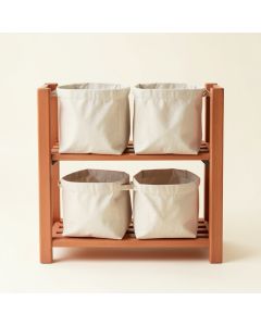 Birch Bridge Laundry Sorting Station With Plain Removable Bags - Terracotta (synthetic illustration; no displayed measurements)