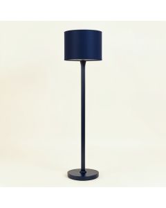 Wren Bend Floor Lamp With A Plain Fabric Shade - Navy (synthetic illustration; no displayed measurements)