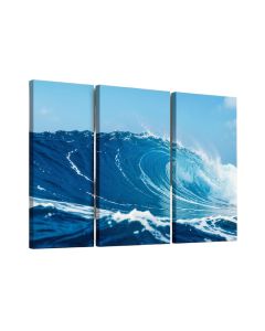 Ocean Waves In Hawaii - 3 Piece Graphic Art On Wrapped Canvas Set