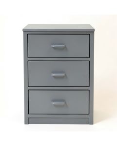 Kist 3 - Drawer Metal Nightstand In Gray (synthetic illustration; no displayed measurements)