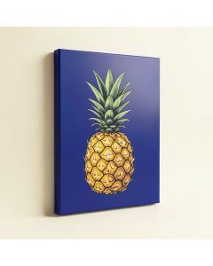 Indigo Pineapple Graphic Art On Wrapped Canvas (synthetic illustration; no displayed measurements)