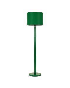 Alder Bend Floor Lamp With A Plain Fabric Shade - Green (synthetic illustration; no displayed measurements)