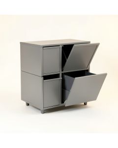 River Branch Freestanding Pull-Out Hamper Cabinet - Gray (synthetic illustration; no displayed measurements)
