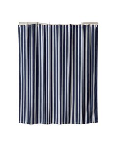 Dawn Bend Shower Curtain Hanging Flat From A Plain Rod - Navy (synthetic illustration; no displayed measurements)