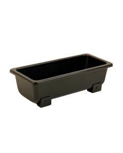 Aspen Bridge Empty Railing Planter With Integral Brackets - Black (synthetic illustration; no displayed measurements)