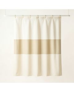 Alder Branch Shower Curtain Hanging Flat From A Plain Rod - Cream (synthetic illustration; no displayed measurements)