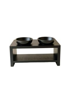 Cove Crossing Pet Feeding Stand With Two Plain Empty Bowls - Black (synthetic illustration; no displayed measurements)