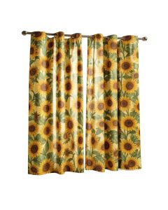 Sunflower Collection Floral Semi-Sheer Rod Pocket Curtain Panels (synthetic illustration; no displayed measurements)