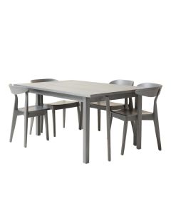 Alessia 5 - Piece Eucalyptus Solid Wood Dining Set