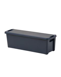 Ash Bridge Narrow Outdoor Storage Bench - Navy