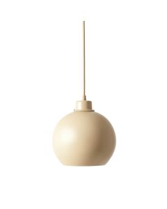 Oak Arc Pendant Light Suspended From One Plain Cable - Beige (synthetic illustration; no displayed measurements)