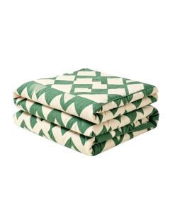 Pederson Reversible Geometric Coverlet Set (synthetic illustration; no displayed measurements)
