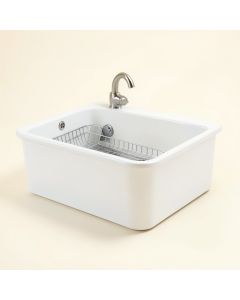 21 '' L X 16 '' W Farmhouse Kitchen Sink With Sink Grid And Basket Strainer (synthetic illustration; no displayed measurements)