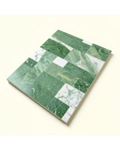 Sky Random Sized Natural Stone Mosaic Tile In Green/White (synthetic illustration; no displayed measurements)