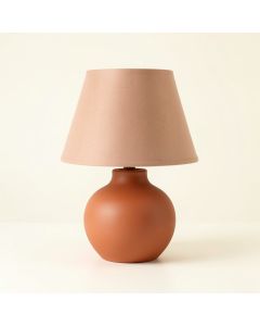 Field Canyon Table Lamp With A Plain Fabric Shade - Terracotta (synthetic illustration; no displayed measurements)