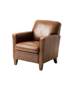 Leather Upholstered Arm Chair In , Walnut (synthetic illustration; no displayed measurements)