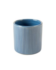 Clay Crest Empty Candle Holder - Blue