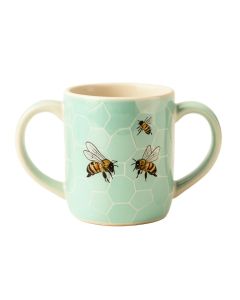 Nempnett Thrubwell Queen Bee Worker Bee And Drone Bee On Mint Hexagons Coffee Mug