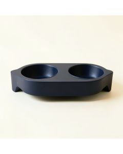 Harbor Field Pet Feeding Stand With Two Plain Empty Bowls - Navy (synthetic illustration; no displayed measurements)