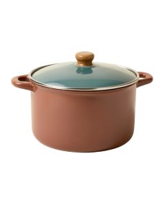 Ayesha Home Collection Porcelain Enamel Nonstick Straining Casserole With Lid , 5.5-Quart