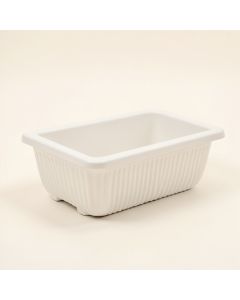Lake Bluff Empty Railing Planter With Integral Brackets - White (synthetic illustration; no displayed measurements)