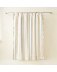 Field Edge Shower Curtain Hanging Flat From A Plain Rod - Ivory (synthetic illustration; no displayed measurements)