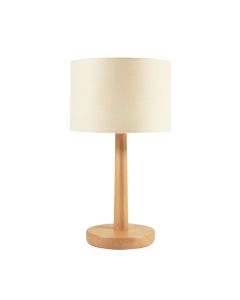 Hazel Bridge Table Lamp With A Plain Fabric Shade - Beige