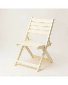 Maple Crest Folding Outdoor Chair - Cream (synthetic illustration; no displayed measurements)