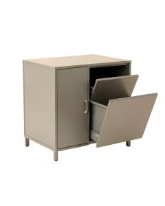 Olive Bend Freestanding Pull-Out Hamper Cabinet - Gray (synthetic illustration; no displayed measurements)