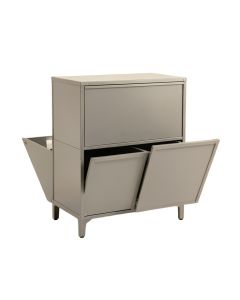 Elm Bridge Freestanding Pull-Out Hamper Cabinet - Gray (synthetic illustration; no displayed measurements)