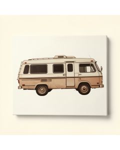 Lake Camper Vintage Advertisement On Wrapped Canvas (synthetic illustration; no displayed measurements)