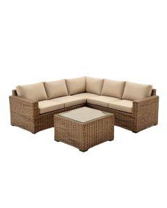 Heinrich Outdoor Patio 8 Piece Rattan Sectional Seating Group With Cushions