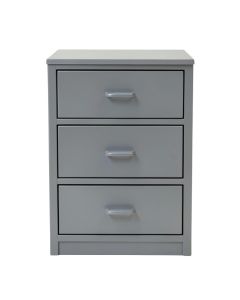 Kist 3 - Drawer Metal Nightstand In Gray (synthetic illustration; no displayed measurements)