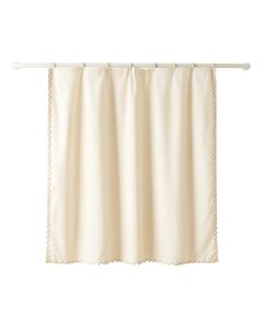 Cliff Dale Shower Curtain Hanging Flat From A Plain Rod - Cream