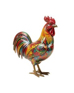 Talhah Colorful Metal Rooster Sculpture Decor