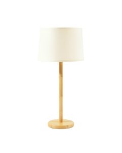 Spruce Crest Floor Lamp With A Plain Fabric Shade - Cream