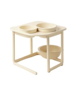 Pine Dale Pet Feeding Stand With Two Plain Empty Bowls - Cream (synthetic illustration; no displayed measurements)