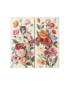 Painted Petals Iv-B By Tristan Scott - 4 Piece Wrapped Canvas Print Set