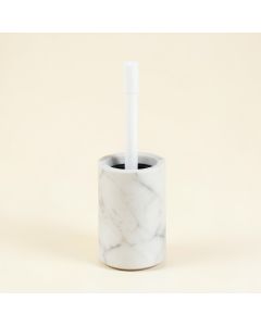 Natural Marble 14.5In . H Free Standing Toilet Brush And Holder (synthetic illustration; no displayed measurements)