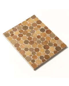 Lucente Circle Mosaic Tile In Ambrato (synthetic illustration; no displayed measurements)